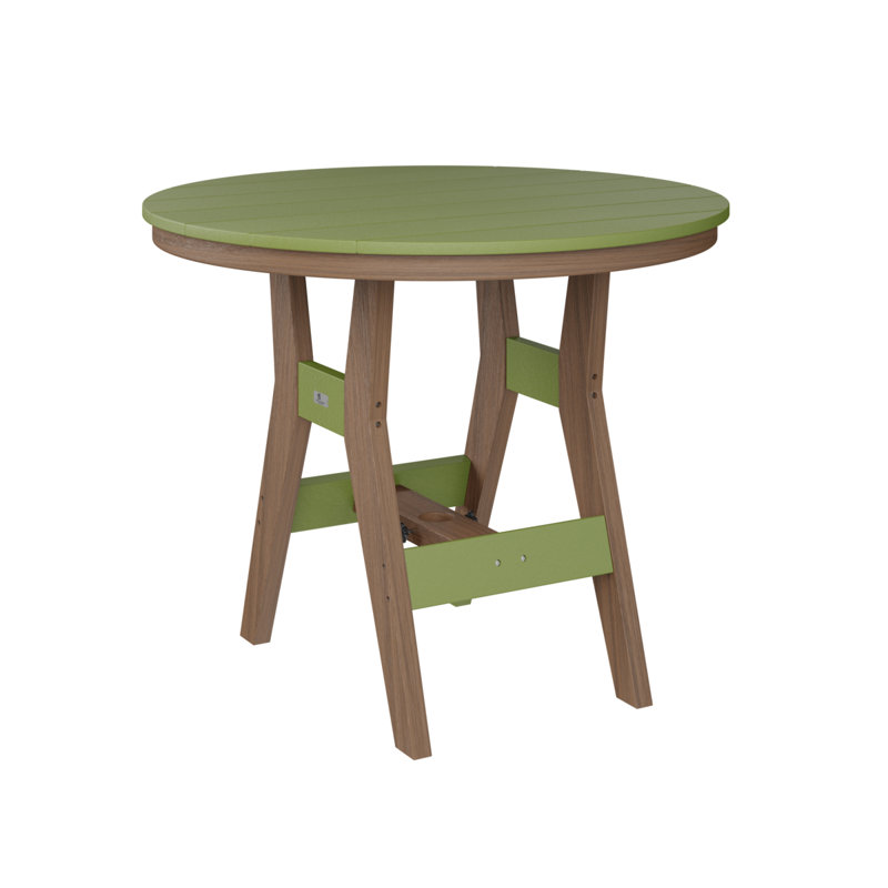 Table de salle à manger ronde de 38 po Berlin Gardens Harbor, Acajou antique, Bleu Aruba