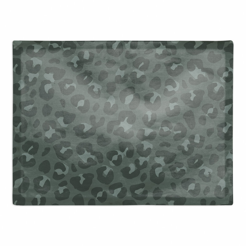 Napperon en coton 14 po Leopard, Gris