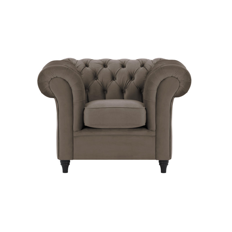 Upholstered Chesterfield Chair, Elephant