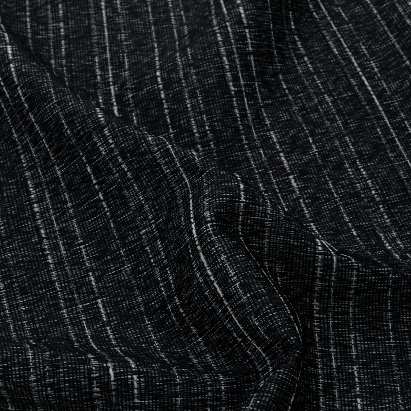 Kensington Textured Woven Privacy Window Curtain, 54" W x 84" L, Black
