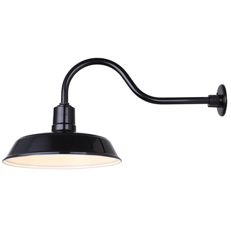 Luminaire de grange d'extérieur à 1 ampoule noire H 15,75 po Baguia