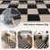 Vilena Checkerboard Pattern Washable Area Rug - Bold Textured Design for Living Room, Bedroom, or Kitchen Decor