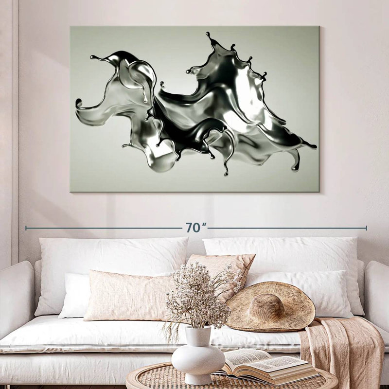 Argent abstrait Avery, H 34 po x l 51 po