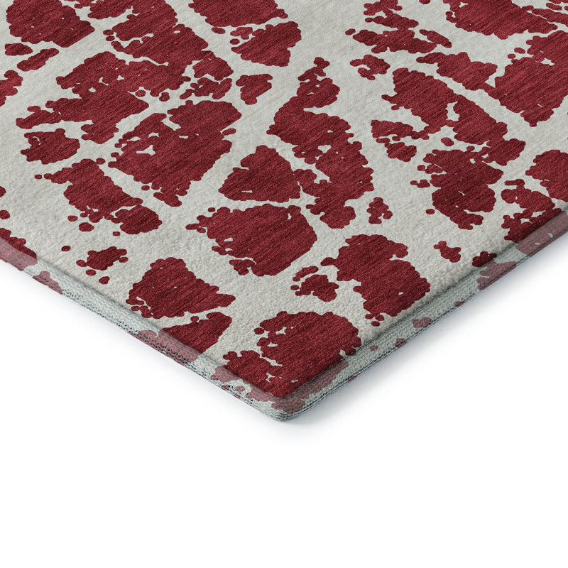 Tapis rouge Cerrito AMF501 lavable à la machine de qualité supérieure, Rectangle 2 pi 6 po x 3 pi 10 po