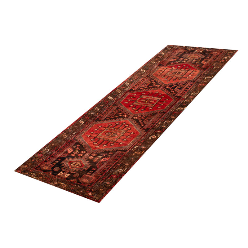 Tapis unique en laine rouge 3 pi 7 po x 10 pi 6 po Andelz
