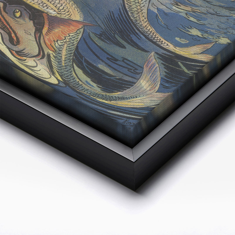Mythiques sirènes, Cadre noir, Canevas, H 16 po x l 20 po