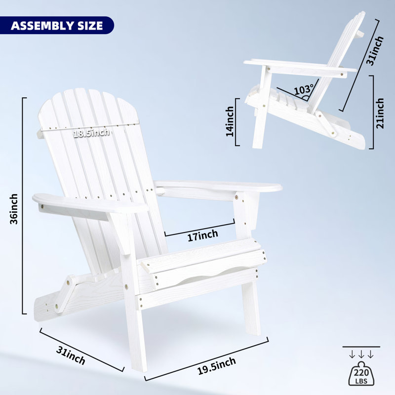 Wood Lounge Patio Chair For Garden Outdoor Wooden Folding Embossed Adirondack Chair Set Of 2 Solid Cedar Wood Lounge Patio Chair With Wood Grain