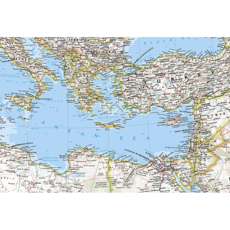 Carte stratifiée de la méditerranée classique