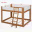 Lit simple superposé simple, convertible en bois avec échelle réversible et garde-corps de sécurité, noyer et blanc-1381297446