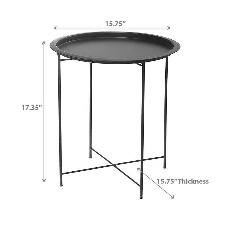 Table basse ronde en métal blanc, Noir