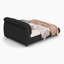 Lit plateforme tapissier moderne en polyester avec pieds en bois massif-2541877-2541874