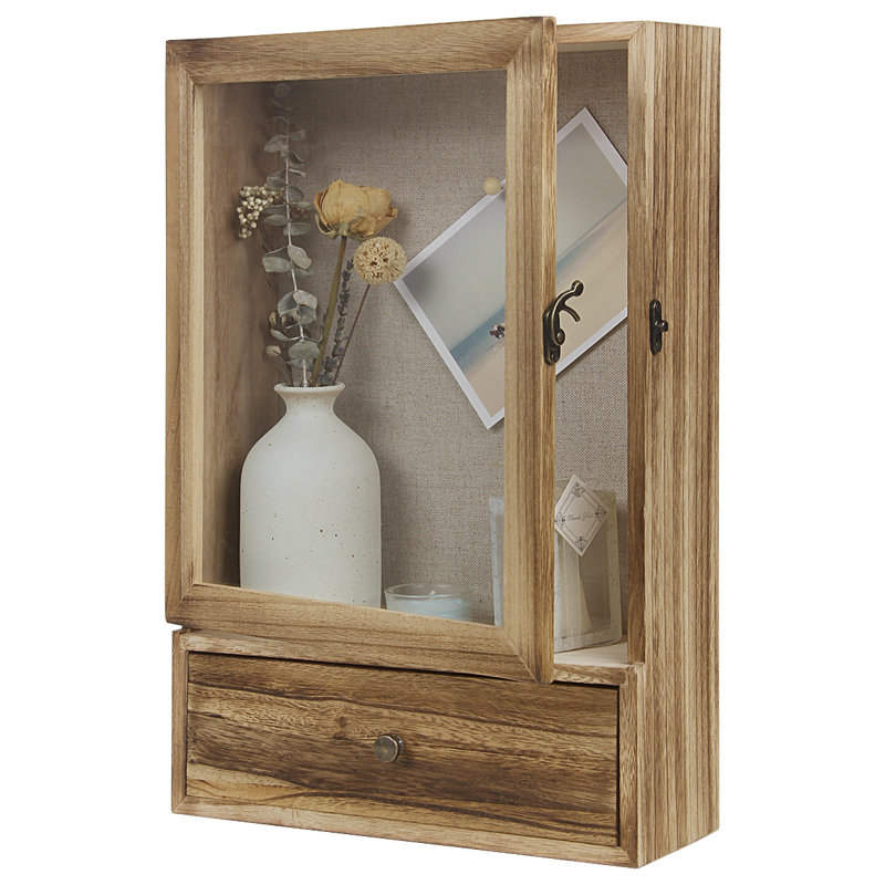 Ainagul Burlywood Wood Gilded Shadow Box Picture Frame with Mat