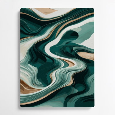 Abstract Landscape 51 Green Metal Wall Art