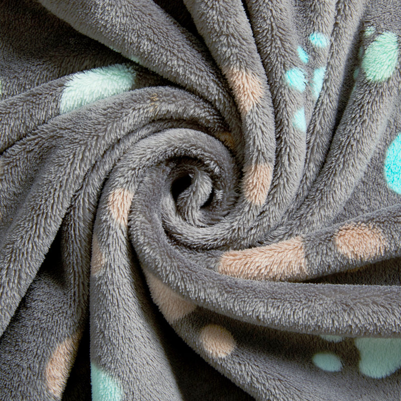 Gray Paw Print Fleece Pet Blanket for Giant Breeds