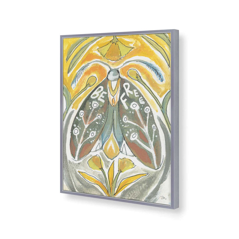 «Be Free Moth» par Jessica Mingo, reproduction d'art, L 12 po x H 16 po, Argent, Impression encadrée