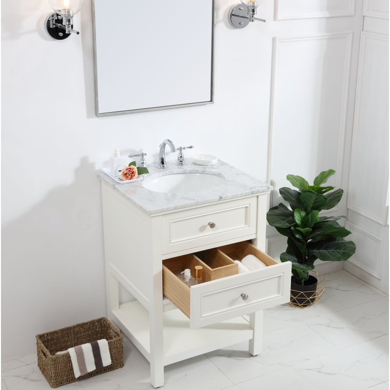 Ensemble de meuble-lavabo simple 24 po Bonsai, Blanc