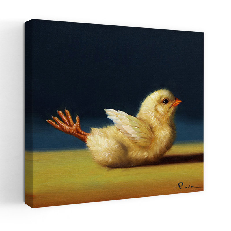 Yoga, poussin, criquet, art urbain contemporain, H 24 po x l 24 po
