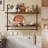 Industrial Floating Pipe Shelf With Towel Bar Hooks - Wall-Mounted Storage Shelf For Kitchen, Bathroom, Living Room, Coffee Bar, And Wine Display