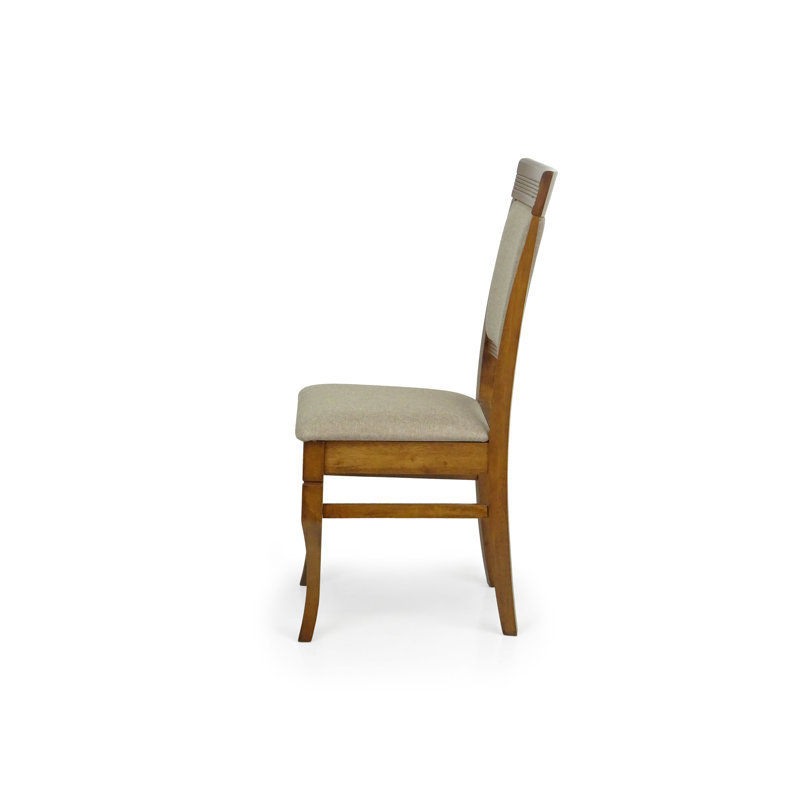 Chaise de salle à manger Charron, Bois brun, Beige foncé