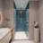 1 3/8" adjustment,universal pivot shower door, open outside, with 1/4" tempered glass-112635649