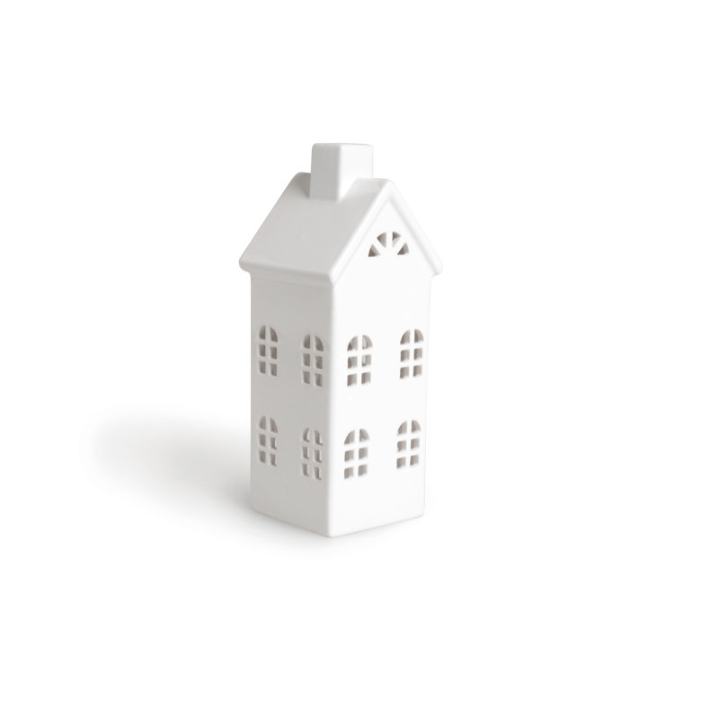 "WHITE DREAM" LITTLE HOME CERAMIC LANTERN 8X8X23 CM