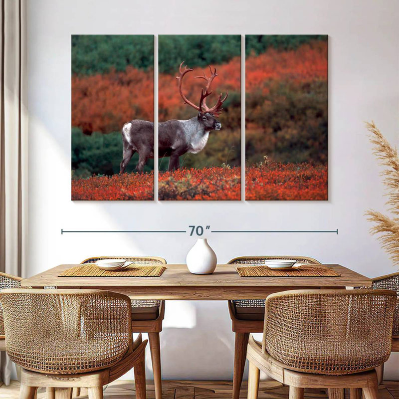 Caribou d'automne Brampt, H 42 po x l 65 po