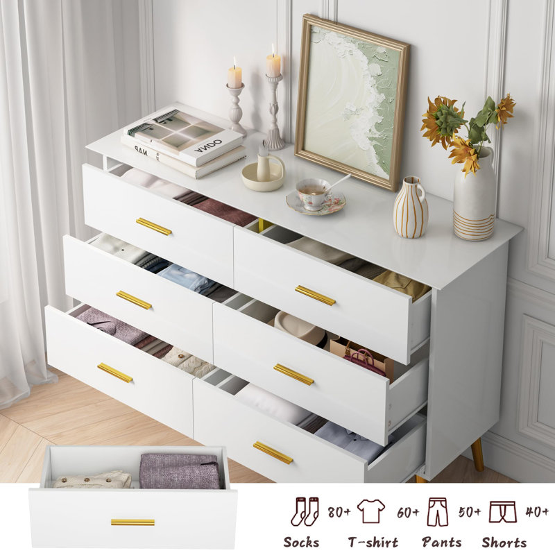 Steel 47.24'' W Dresser, White