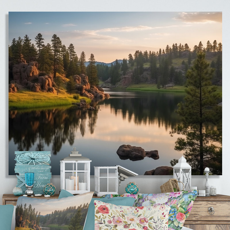 South Dakota Custer State Park Serenity I - salon d'art mural du Dakota du Sud, H 30 po x l 40 po x P 1,5 po, Toile tendue