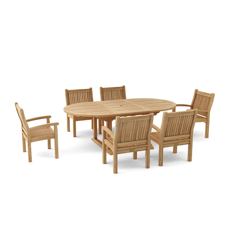 Outdoor 7 - Piece Teak Dining Set