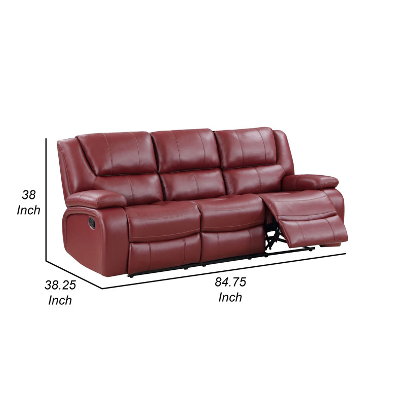 Ebie 84.75'' Faux Leather Reclining Sofa