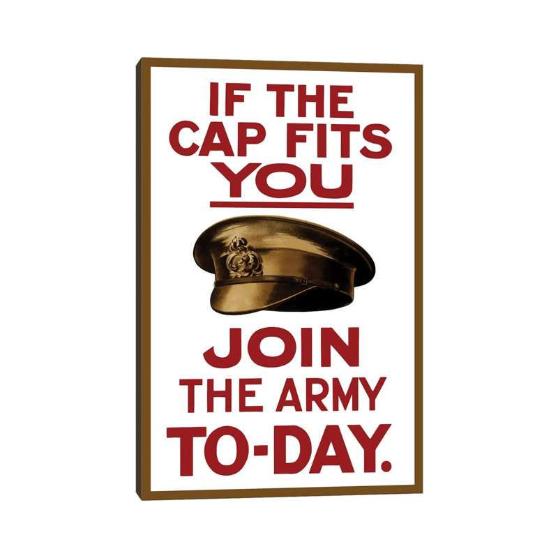 Vintage WWI Poster Of A British Army Hat by Stocktrek Images - Wrapped Canvas Print, 20.32 cm H x 30.48 cm W