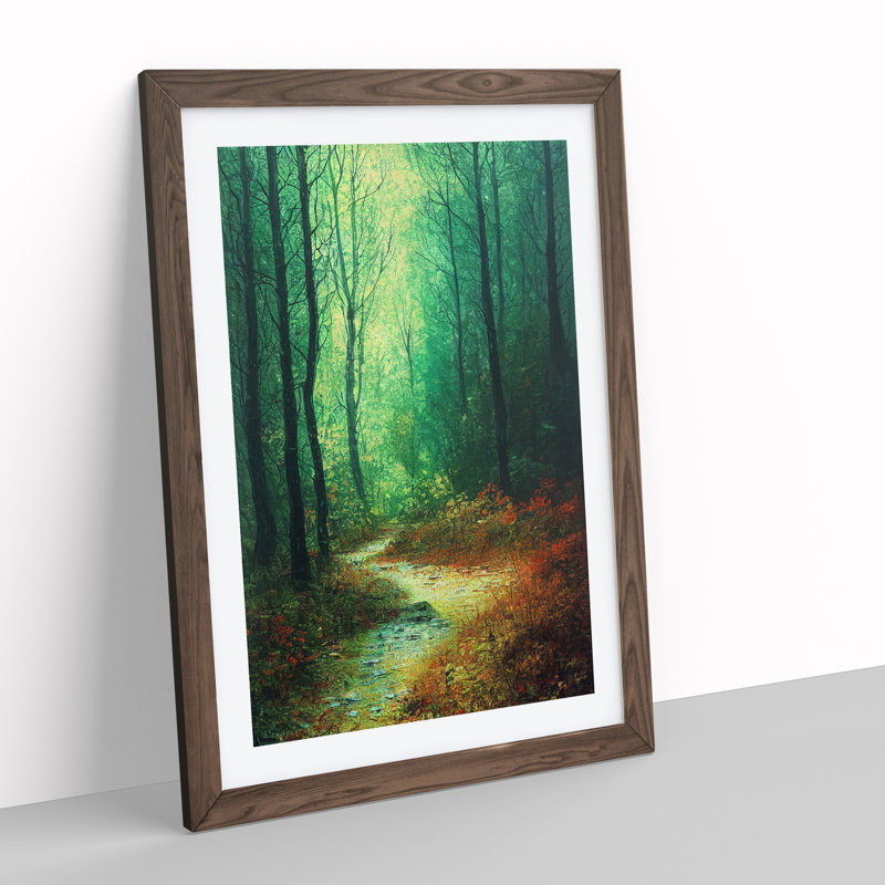 Pretty Forest - Single Picture Frame Painting, 46cm H x 34cm W x 2cm D, Walnut Framed