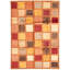 Tapis décoratif en laine noué à la main de conception unique 6 pi 7 po x 9 pi 6 po Deshia en brun, rouge