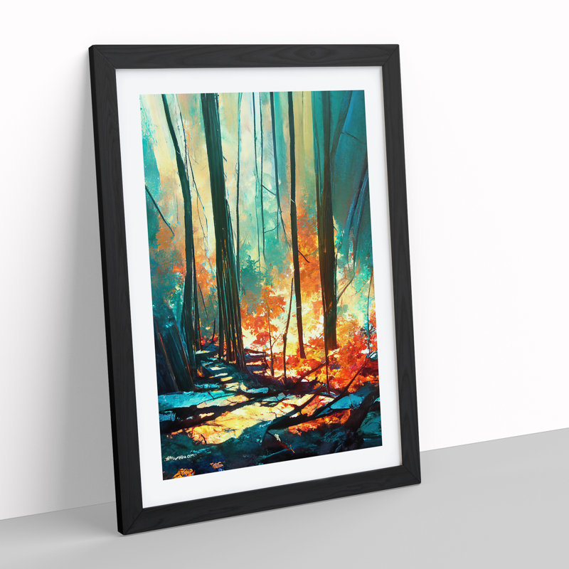 Painted Forest No.2 - Framed Print, Black Framed, 64cm H x 46cm W x 2cm D