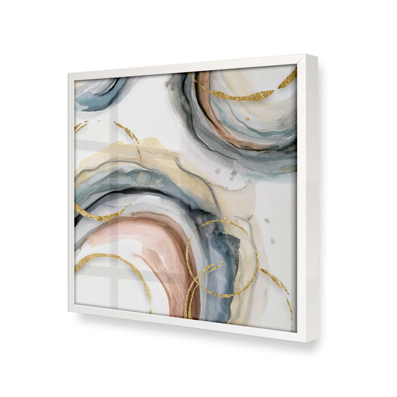 Golden Echoes v2, impression, Cadre blanc opaque, H 20 po x l 20 po x P 1,25 po