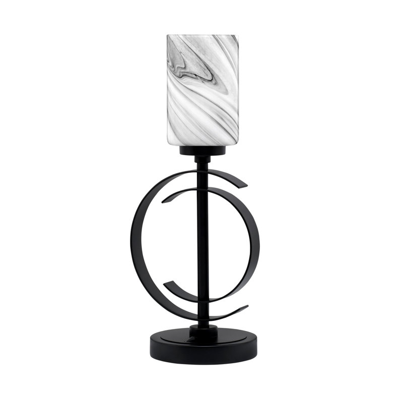 Lampe de table en acier inoxydable Gula, Noir mat