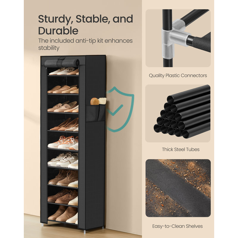 20 Pair Shoe Rack, Black