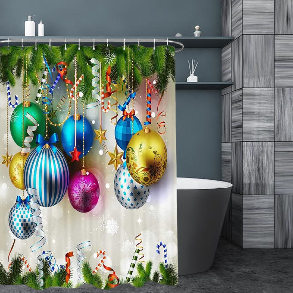 The Holiday Aisle® Deontrey Shower Curtain with Hooks Included | Wayfair