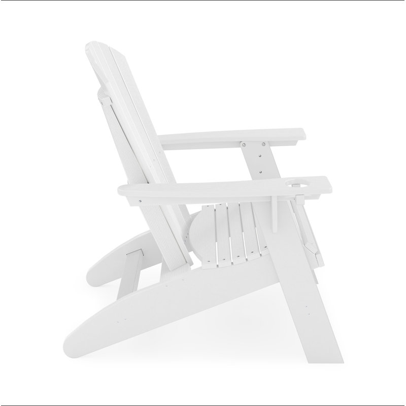 Adirondack Chair – Sturdy HDPE Poly Lumber For Poolside, Patio, And Garden Relaxation, White