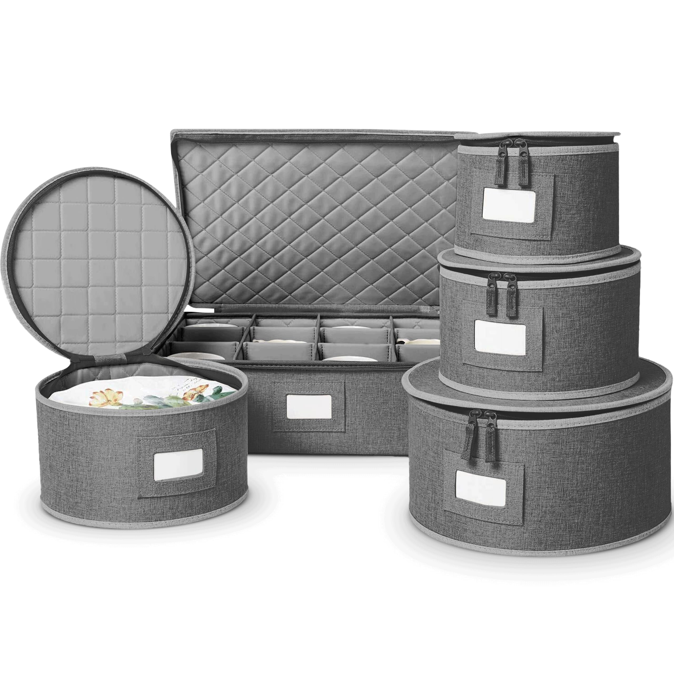 APPLIANCES & HOMEGOODS LIQUIDATION INC. Linen Dinnerware Storage Set with Felt Dividers Included