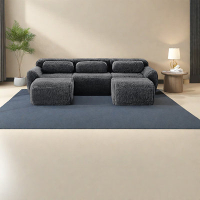 Canapés moelleux flexibles en forme de U, conception antidérapante pour la maison