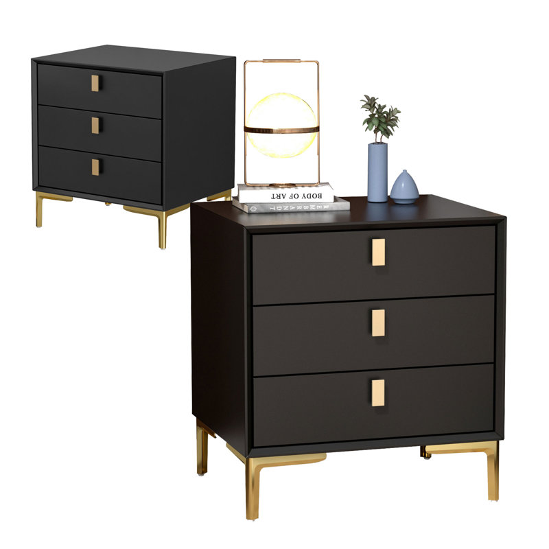 Verdiana 19.6'' W Nightstand, Black