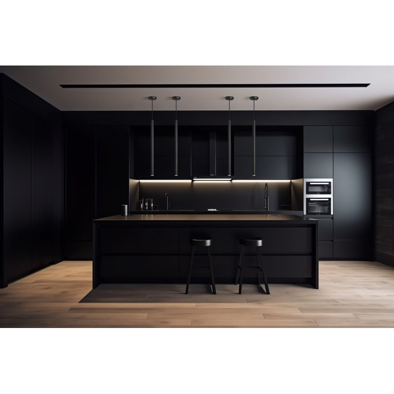 Luminaire suspendu 1 lumière Normani, Noir mat, H 23,75 po x l 4,75 po