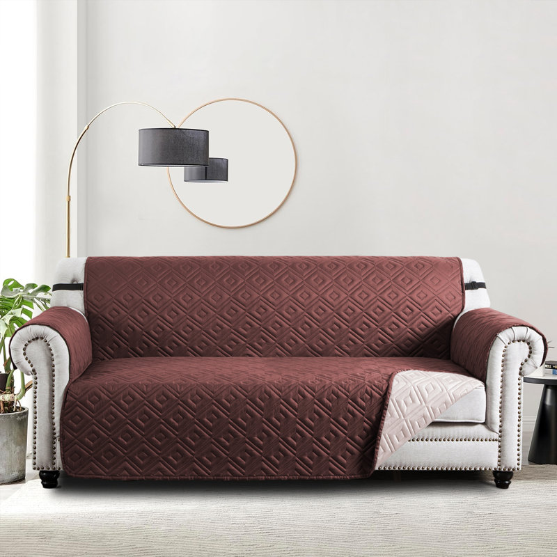 Reversible Waterproof Sofa Protector - Dual-Sided Sofa Protector Slipcover, Brown/Beige, 179cm H x 280cm W - (3 Seater)