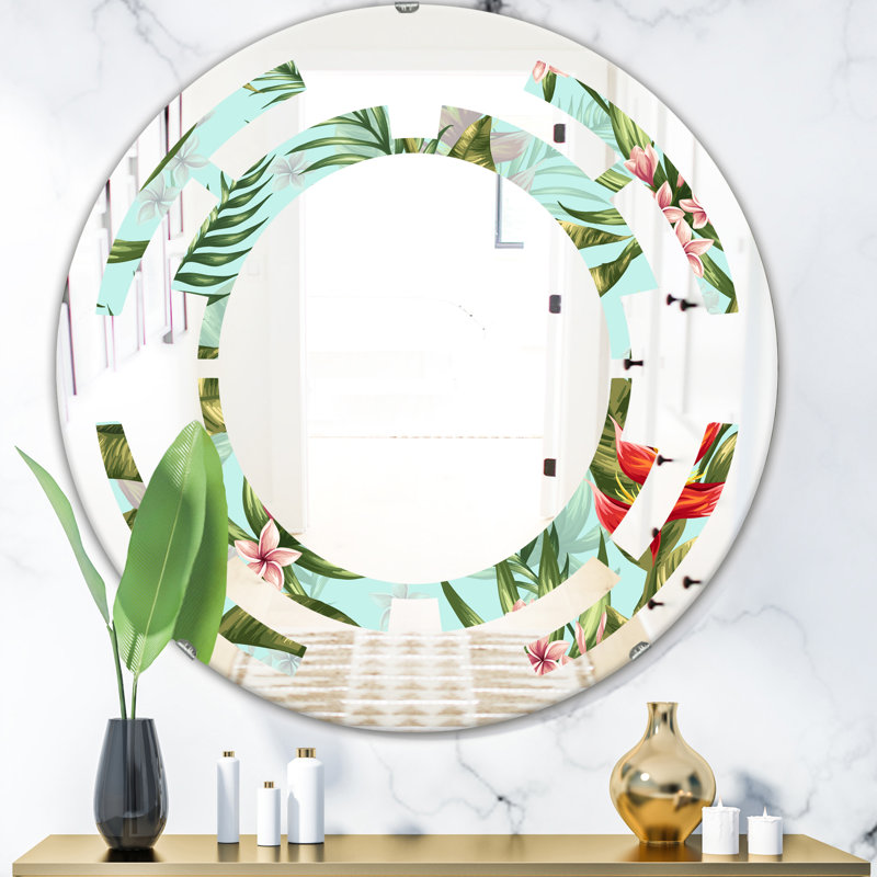 Miroir mural Space Coastal, 31,5 po x 31,5 po, Feuillage tropical II