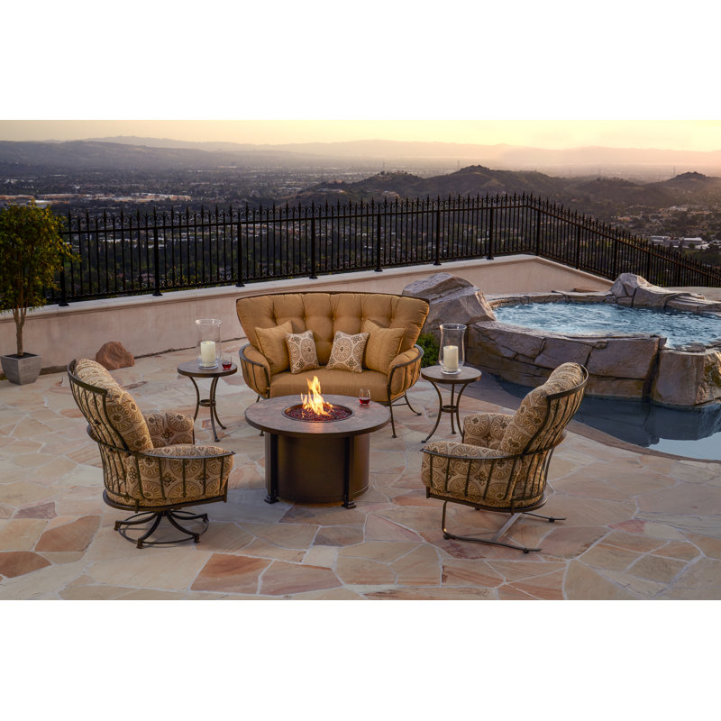 Monterra Outdoor 2 - Seat Loveseat, Graphite, Alcazar Redwood