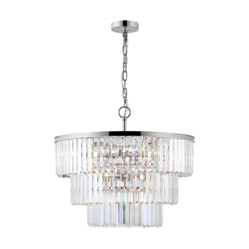 Maisy-Jayne 10 - Light Dimmable Tiered Chandelier, Nickel