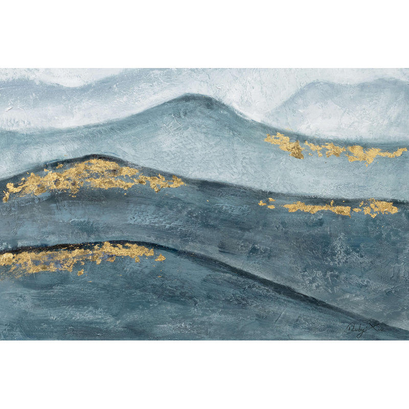 Hand -painted acrylic painting Enchanted Mountains