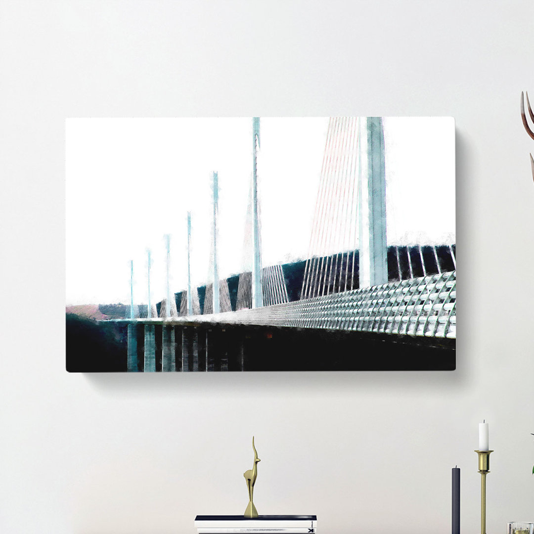 Millau Viaduct Bridge In France - Wrapped Canvas