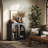 Arched Sideboard Cabinet w/Glass Doors & Shelf, Ebony-783540234